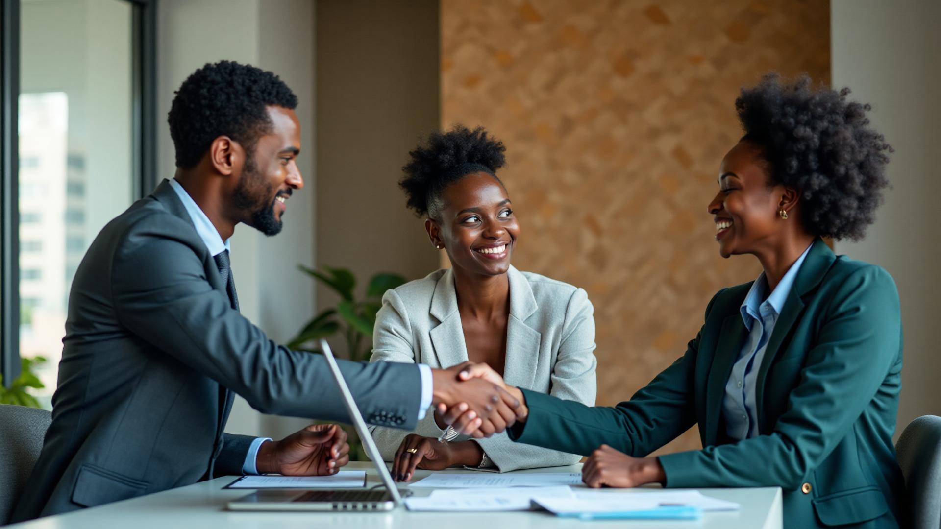 Professional African accountants collaborating
