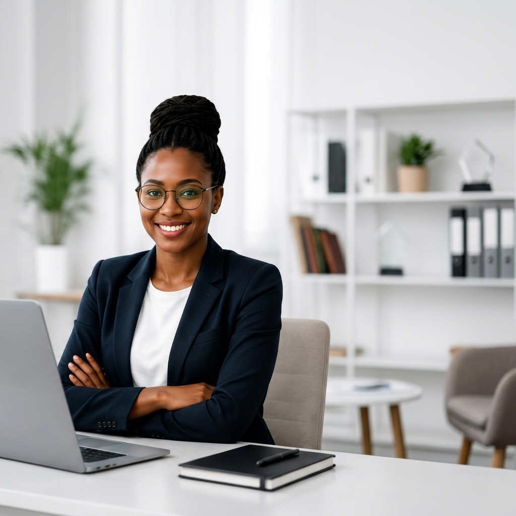 Finance Professional working at desk