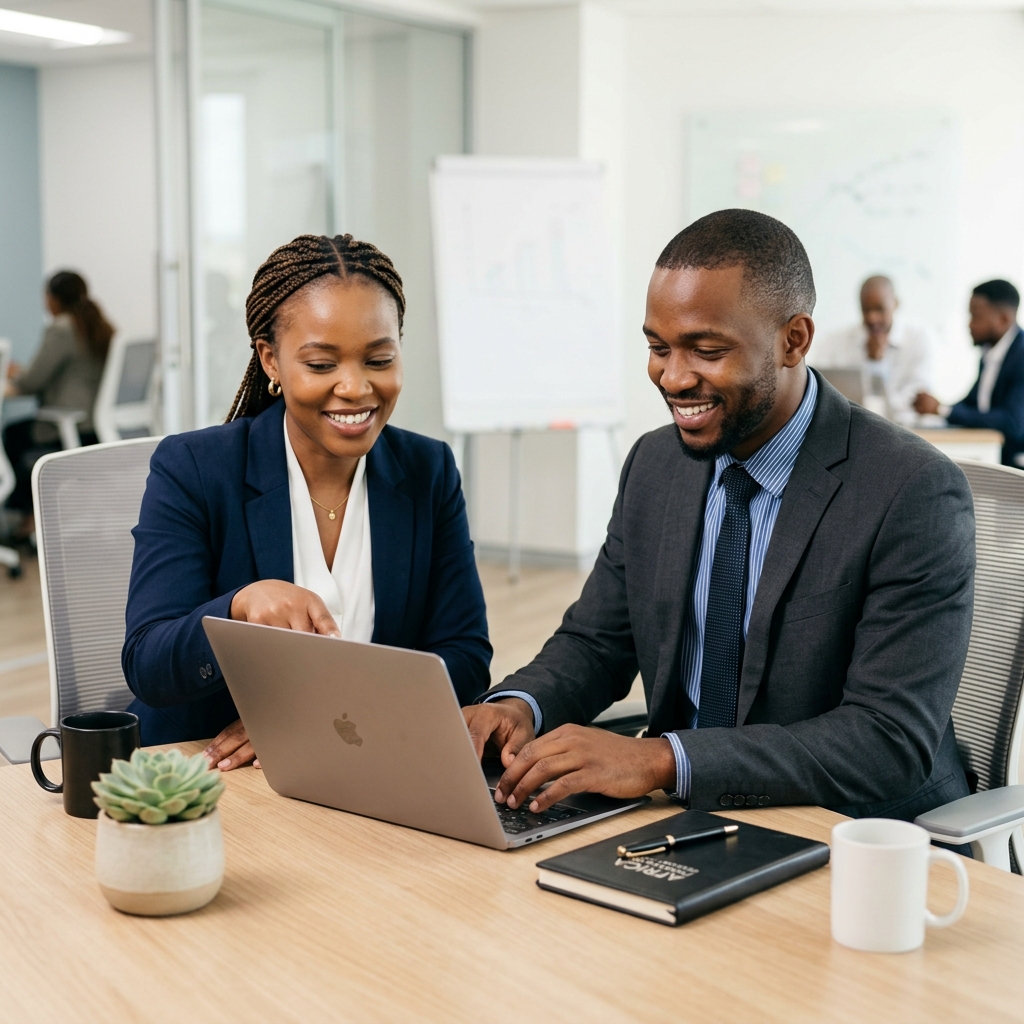Finance professionals working together